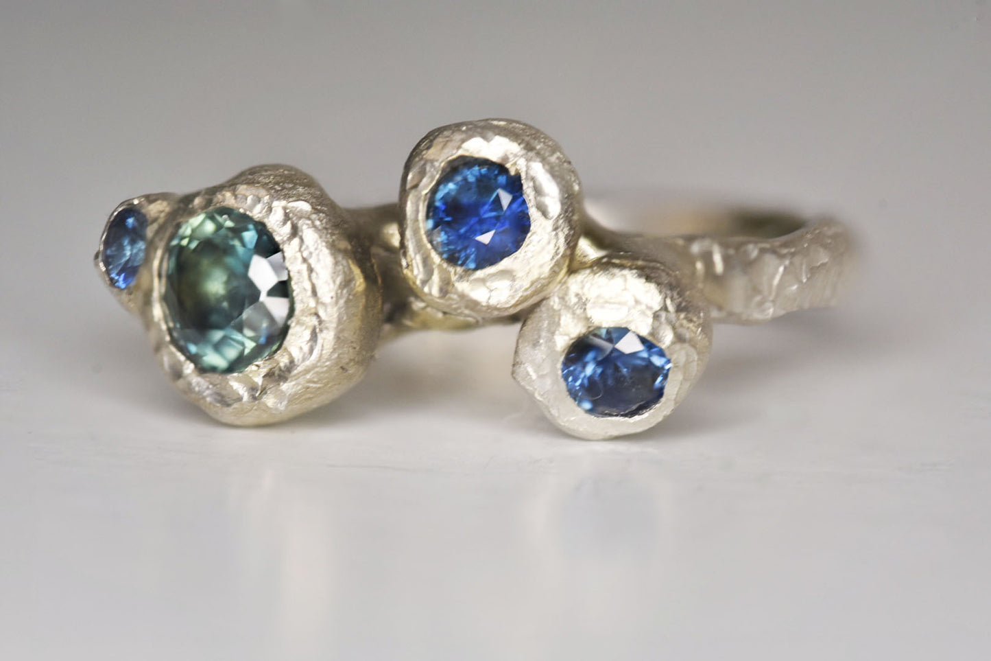 Sapphire Multi Stone Ring. 925 Silver. Kinder Scout, The Peak District.