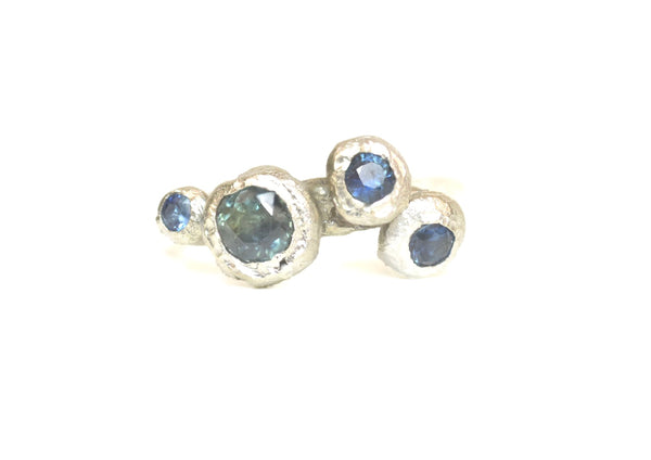 Sapphire Multi Stone Ring. 925 Silver. Kinder Scout, The Peak District.