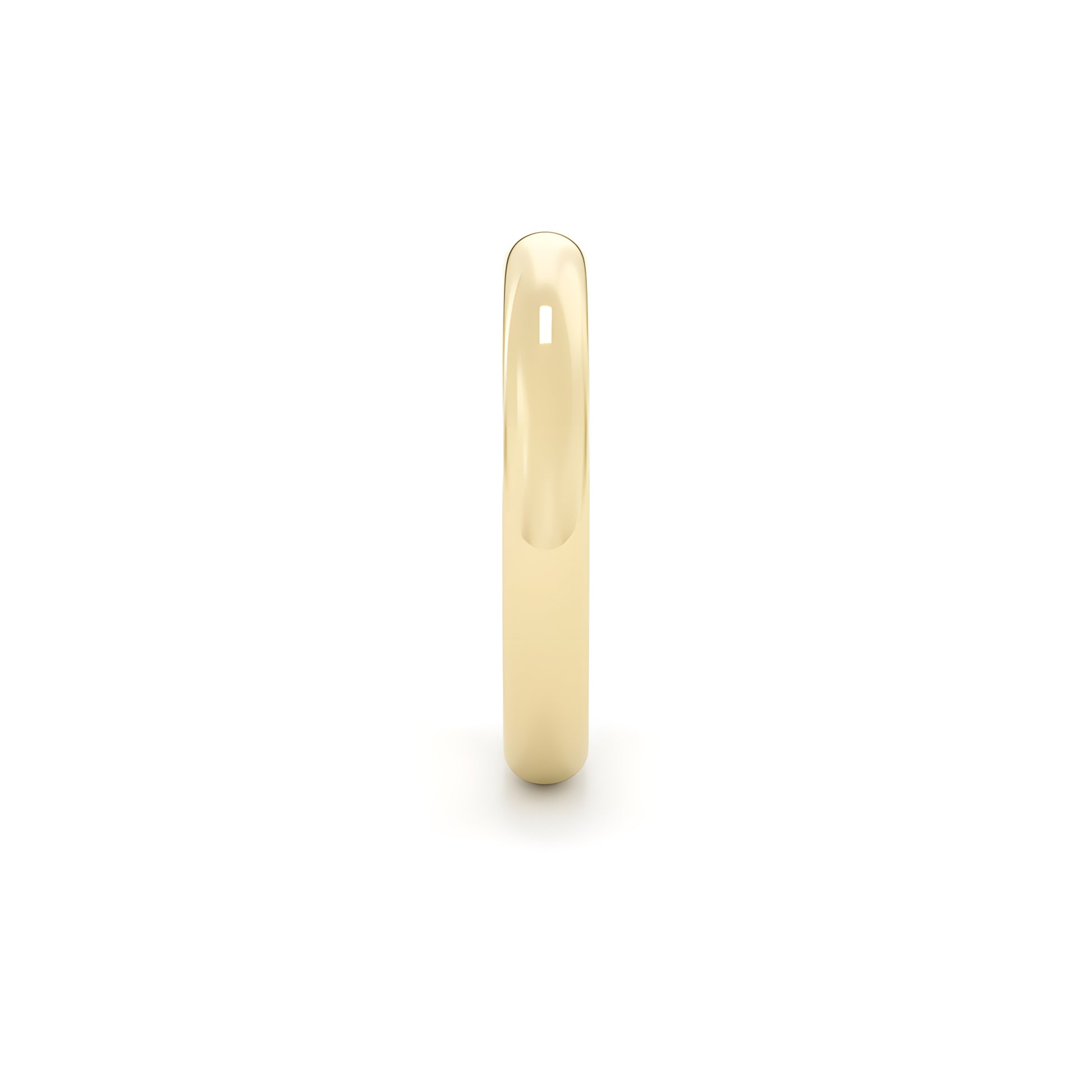 Gold wedding band made on the cliffs of st Ives Cornwall. 