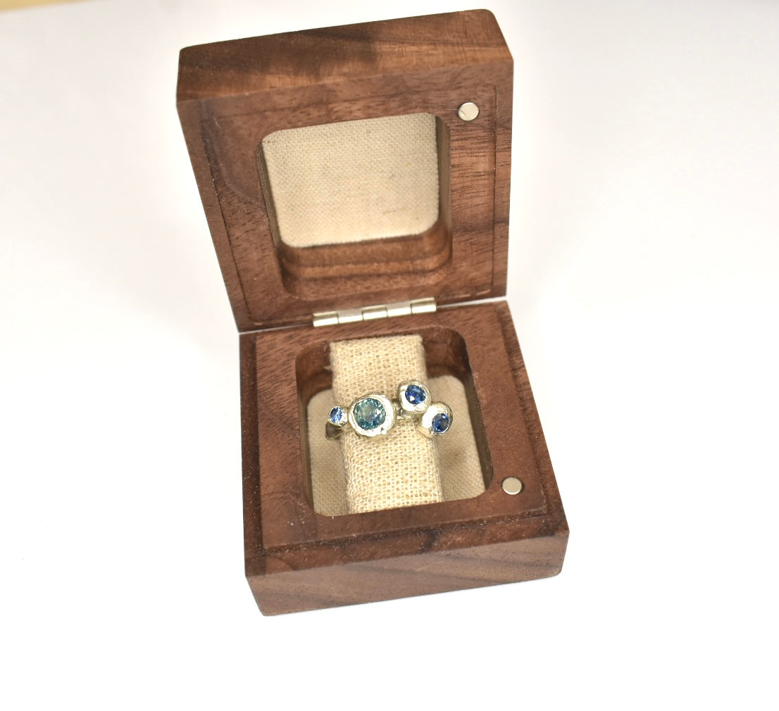 Sapphire Multi Stone Ring. 925 Silver. Kinder Scout, The Peak District.