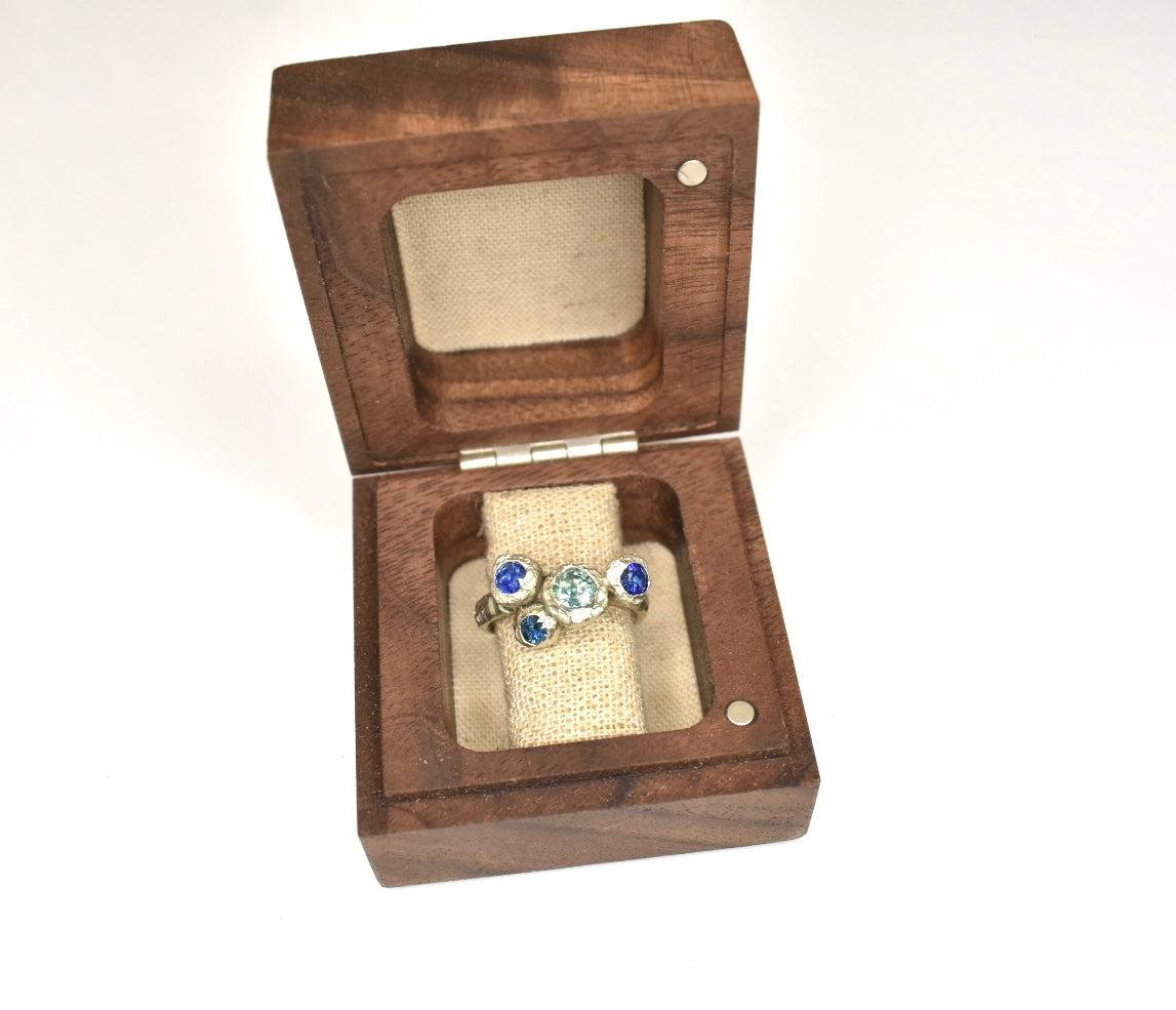Sapphire Multi Stone Ring. 925 Silver. Mam Tor, The Peak District.