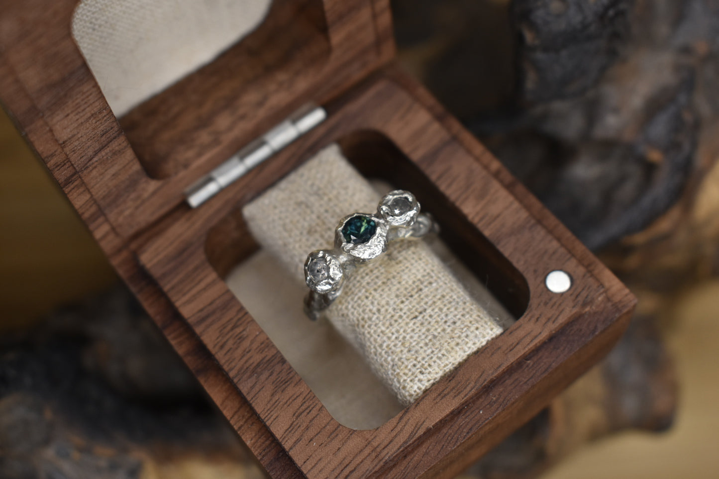 Sapphire and Salt and Pepper Diamond. Seven Sisters, Beachy Head.