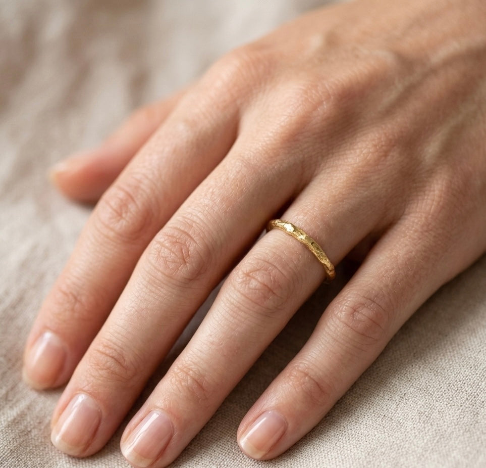 Schorl Gold Ring made in St Ives | Cornwall