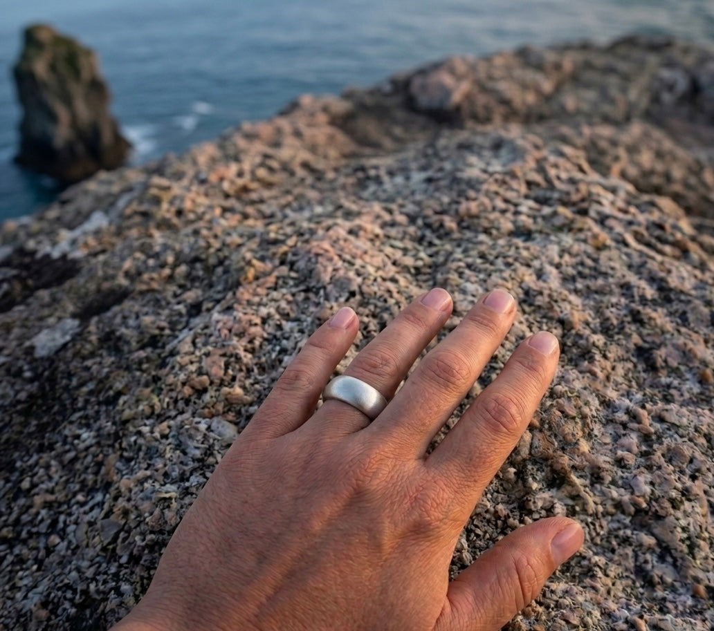Men’s wedding ring made in Cornwall. 