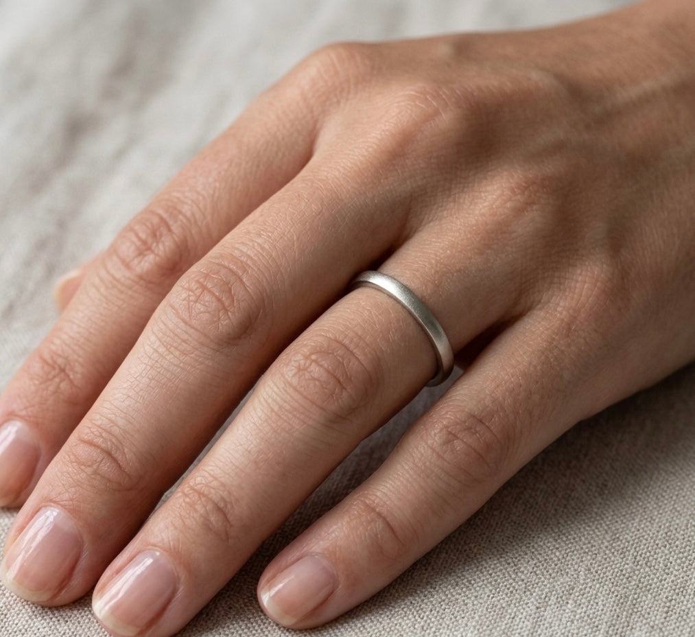 Gwyn White Gold Ring made in Hayle | Cornwall