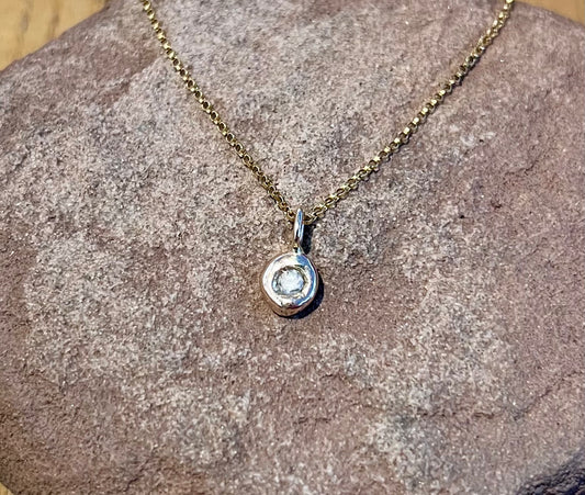 Diamond 9k Yellow Gold Cast Pendant - Keswick Lake District