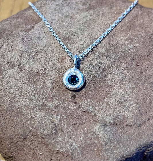 Sapphire Silver Cast Pendant - Keswick Lake District