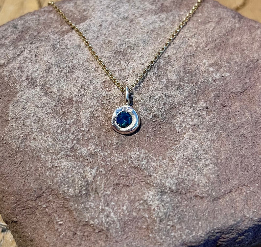 Sapphire 9k Yellow Gold Cast Pendant - St Ives, Cornwall