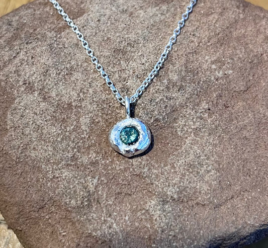 Sapphire Silver Cast Pendant - St Ives, Cornwall