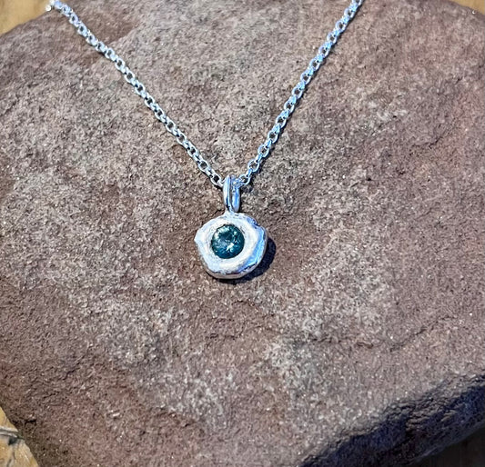 Sapphire Silver Cast Pendant - St Ives, Cornwall