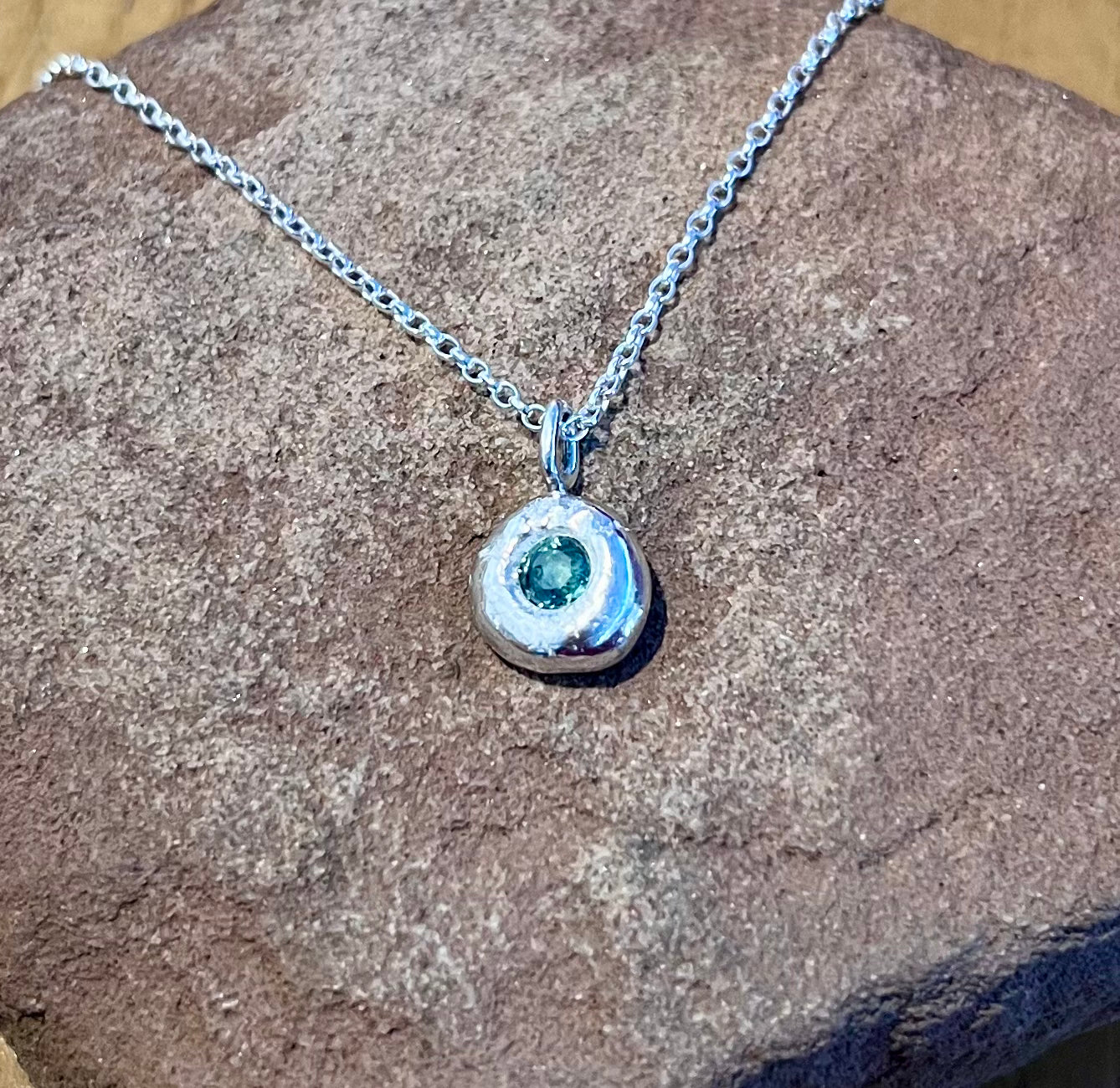 Sapphire Silver Cast Pendant - St Ives, Cornwall