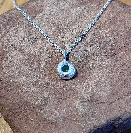 Sapphire Silver Cast Pendant - St Ives, Cornwall