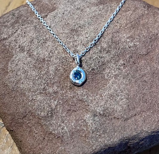 Sapphire Silver Cast Pendant - St Ives, Cornwall