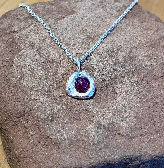 Ruby Silver Cast Pendant - Torquay