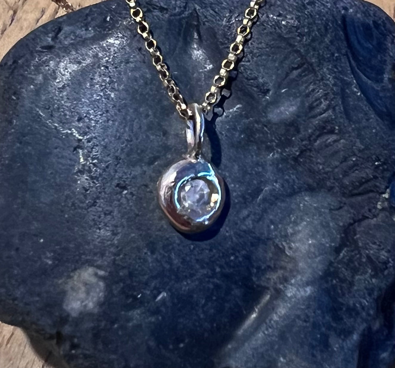 Diamond 9k Yellow Gold Cast Pendant - Keswick Lake District