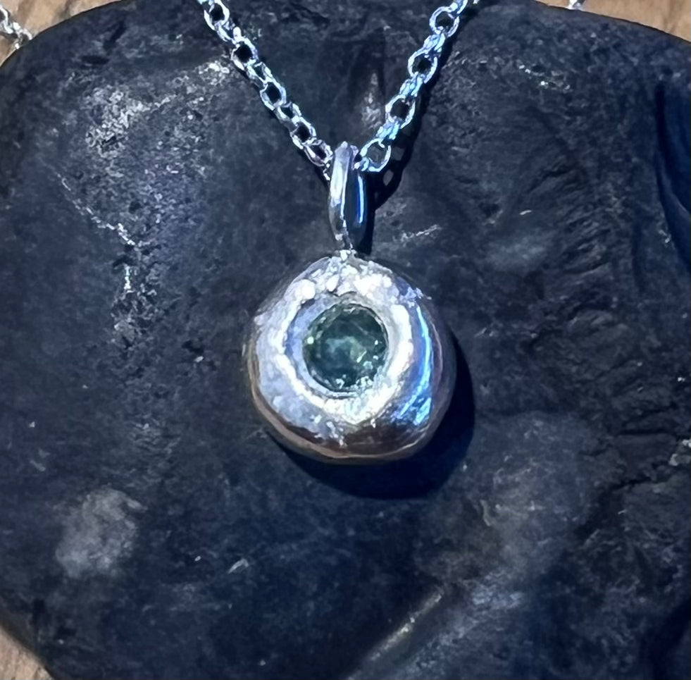 Sapphire Silver Cast Pendant - St Ives, Cornwall
