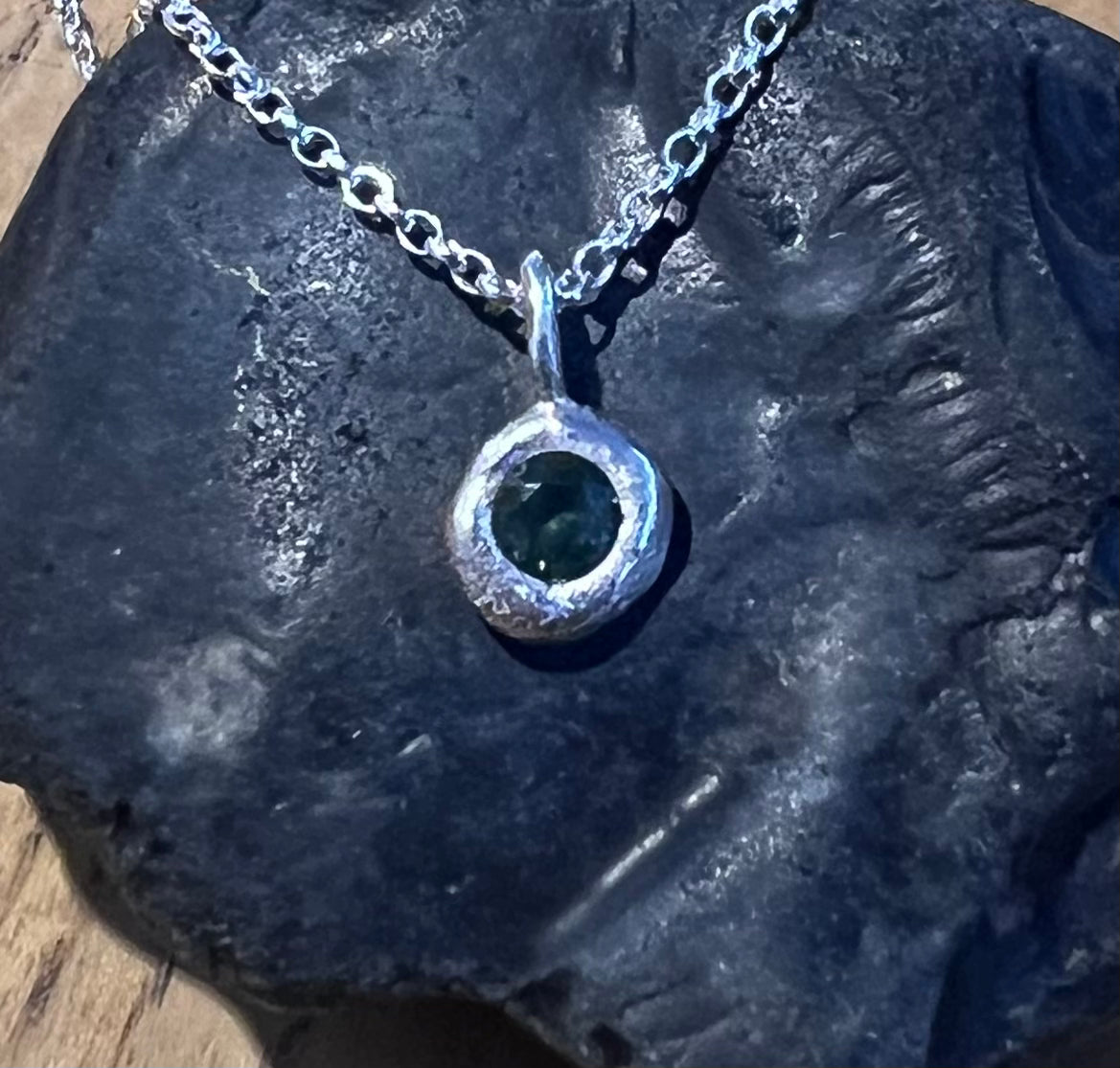 Sapphire Silver Cast Pendant - St Ives, Cornwall