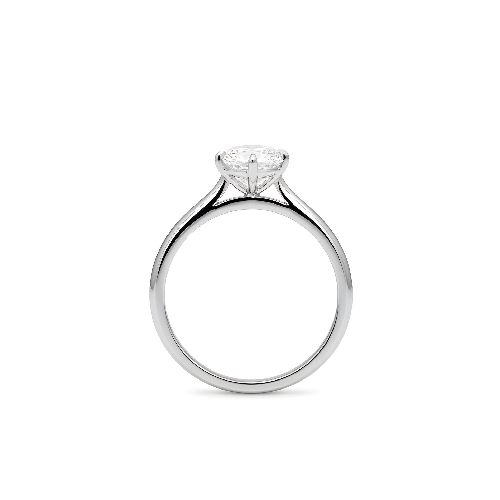 White gold 0.50ct diamond engagement ring, part made in St Ives, Cornwall. Shem Hake Jewellery.