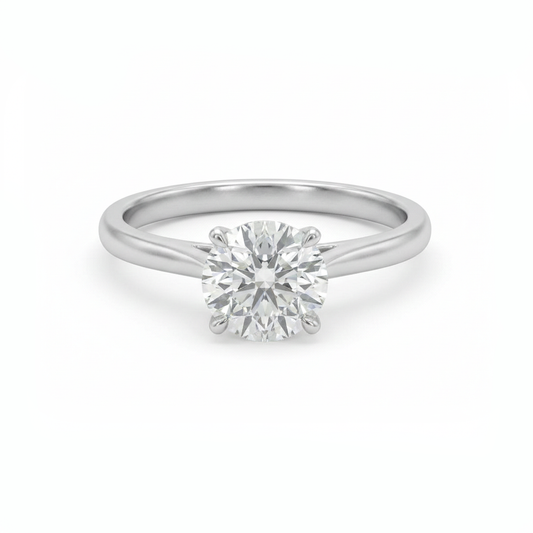 White gold 0.50ct diamond engagement ring, part made in St Ives, Cornwall. Shem Hake Jewellery. 