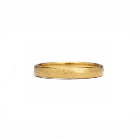 Yellow gold wedding ring made in Cornwall.