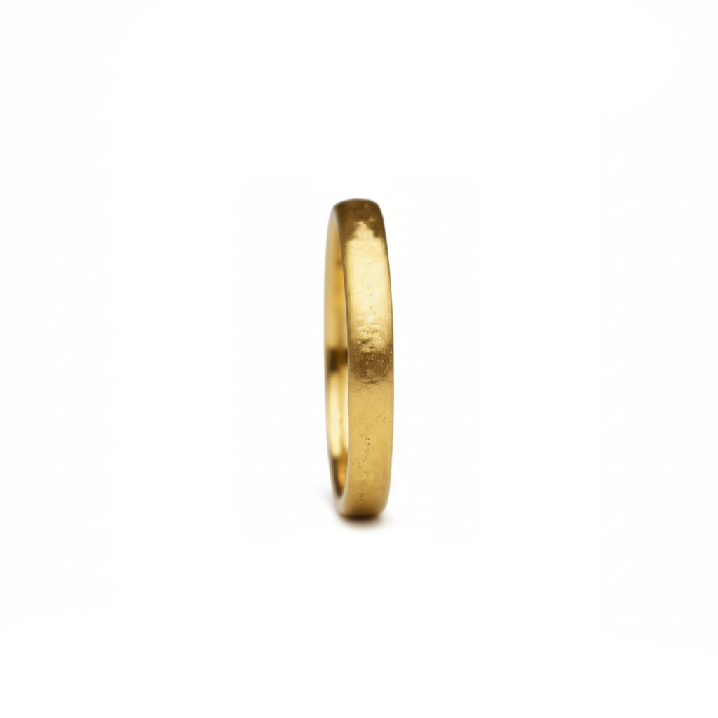 Yellow gold wedding ring made in Cornwall.