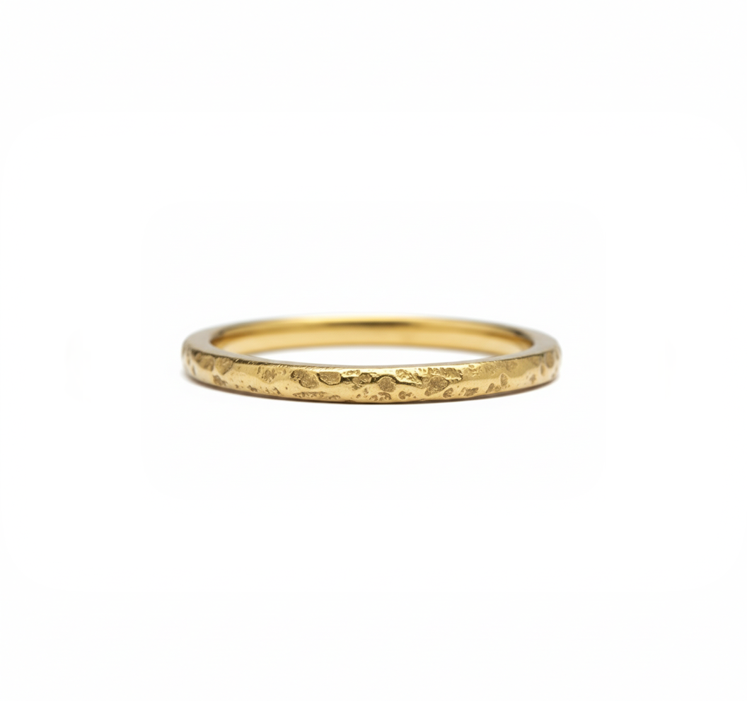 Yellow gold wedding ring made in Cornwall. 