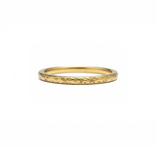 Yellow gold wedding ring made in Cornwall. 