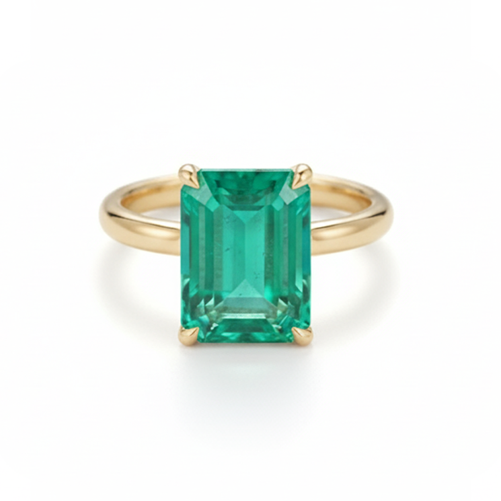 Emerald Engagement Ring, Penzance, Cornwall