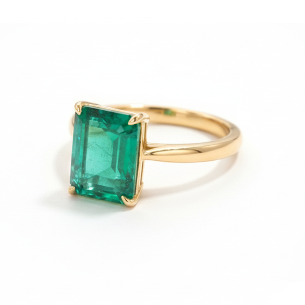 Emerald Engagement Ring, Penzance, Cornwall