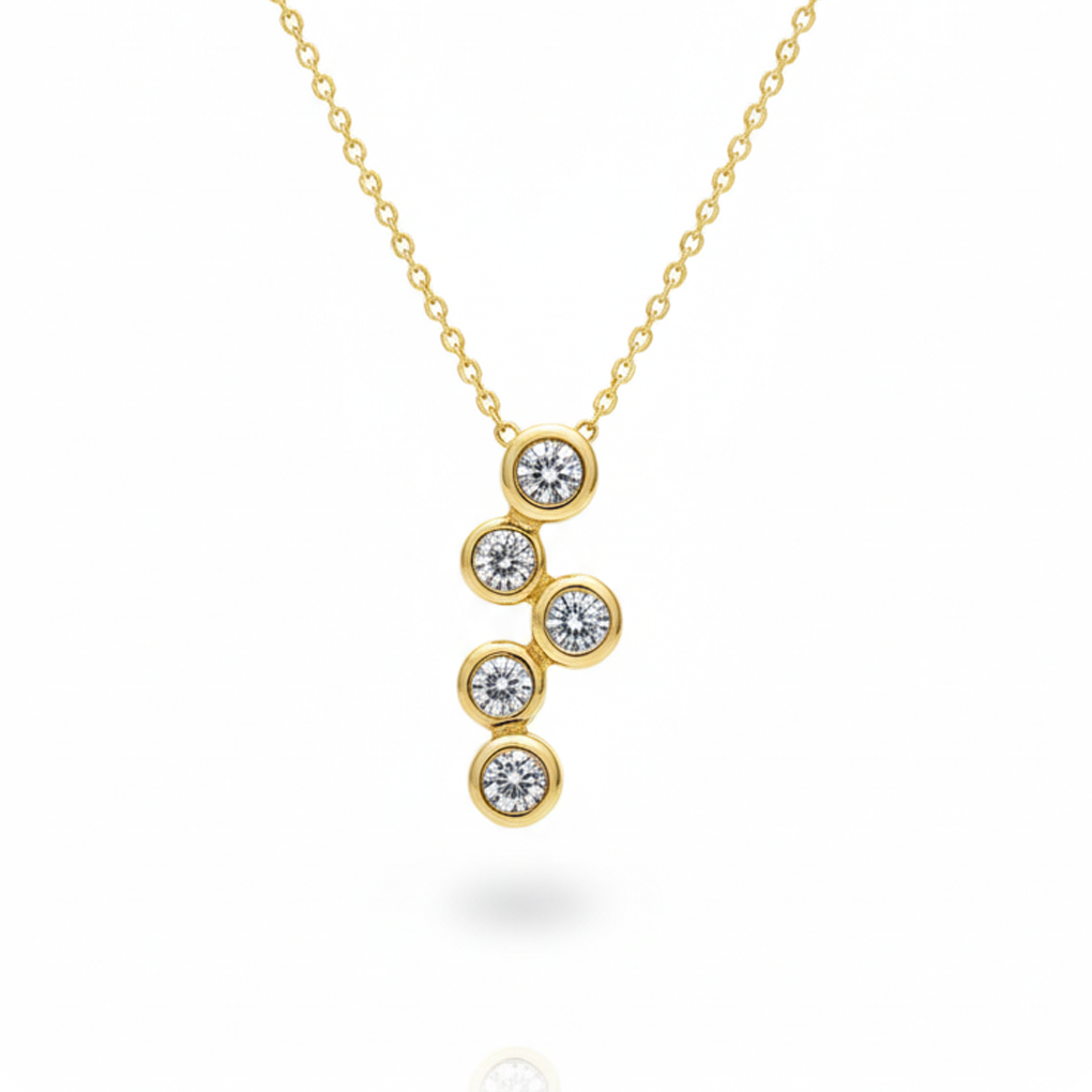 Diamond and 18k Yellow Gold Pendant, Edale, Peak District