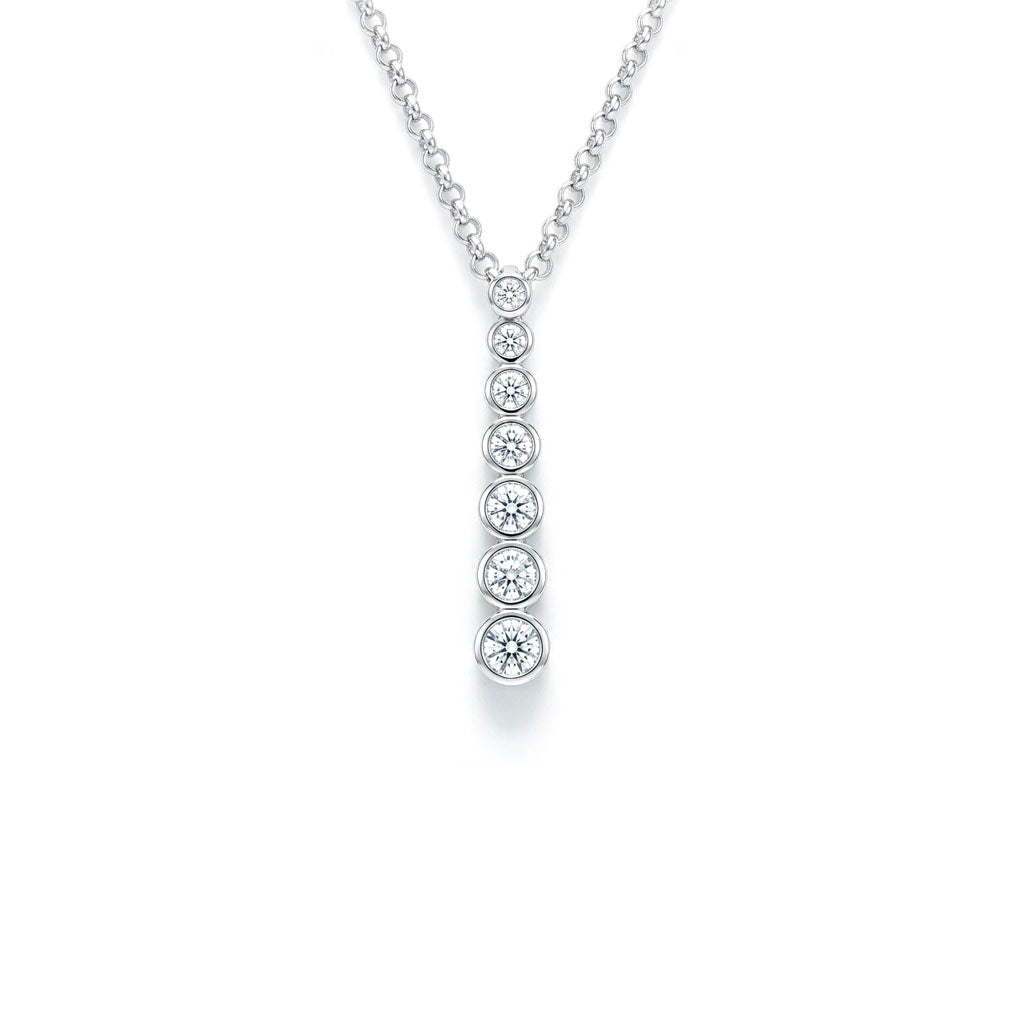 White gold necklace with a pendant on a white background. Jewellery made in the Peak District. 