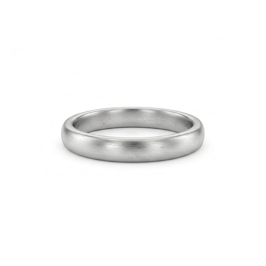 Silver wedding ring made in Cornwall.