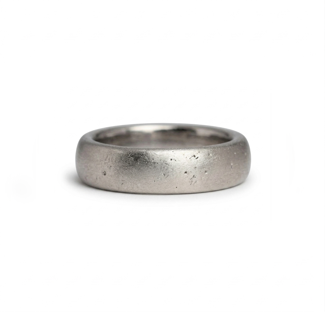 White gold ring made outdoors in Cornwall. 