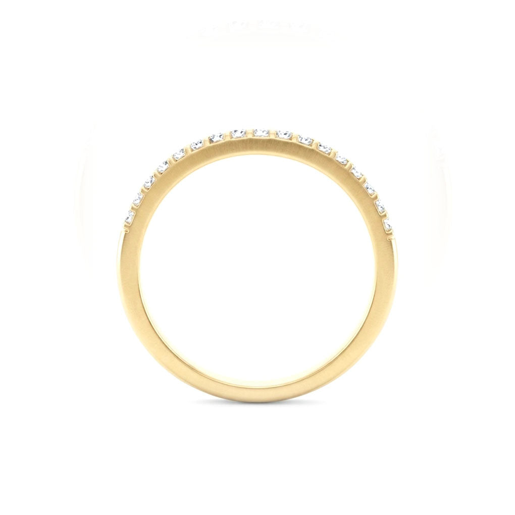Organic gold and diamond wedding band made outdoors in st Ives Cornwall. Shem Hake jewellery